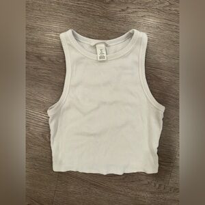 H&M White Cropped Tank Top - Small